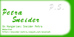 petra sneider business card